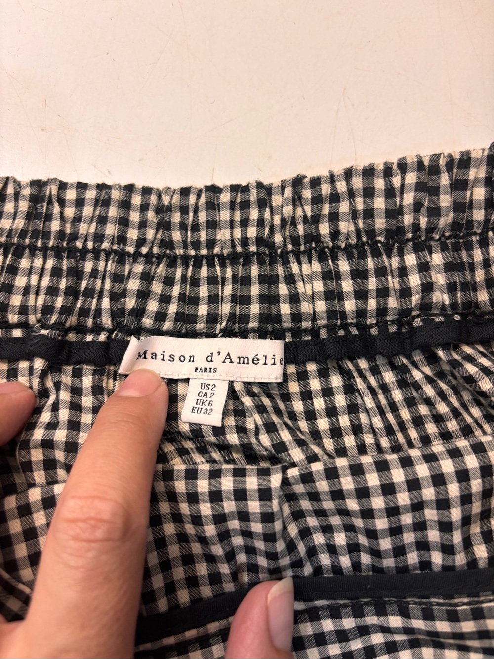Maison D'Amelie Paris Black and White Gingham Tiered Midi Pleated Skirt, sz 2 - Picture 8 of 12